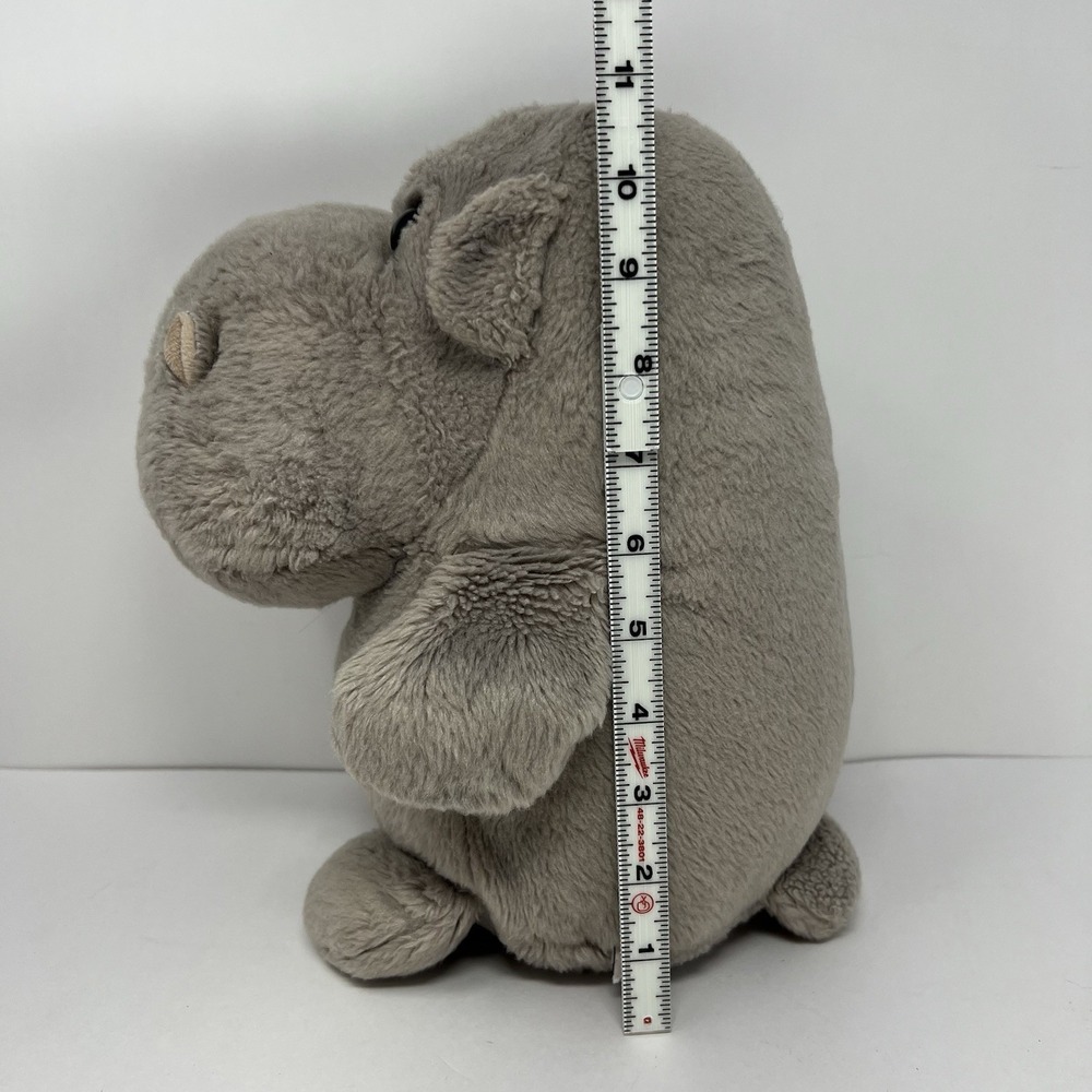 Gray Hippopotamus Hippo Fat Plush 11" Aurora Stuffed Animal Cuddly Soft Play Toy - Picture 6 of 16